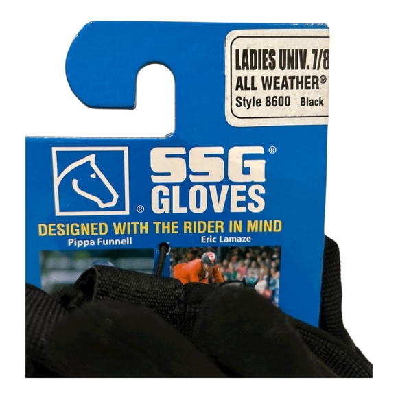 Women's Dover Saddlery & SSG Black Riding Gloves Lot Size 7/8 lot of 2 pair - Picture 4 of 5